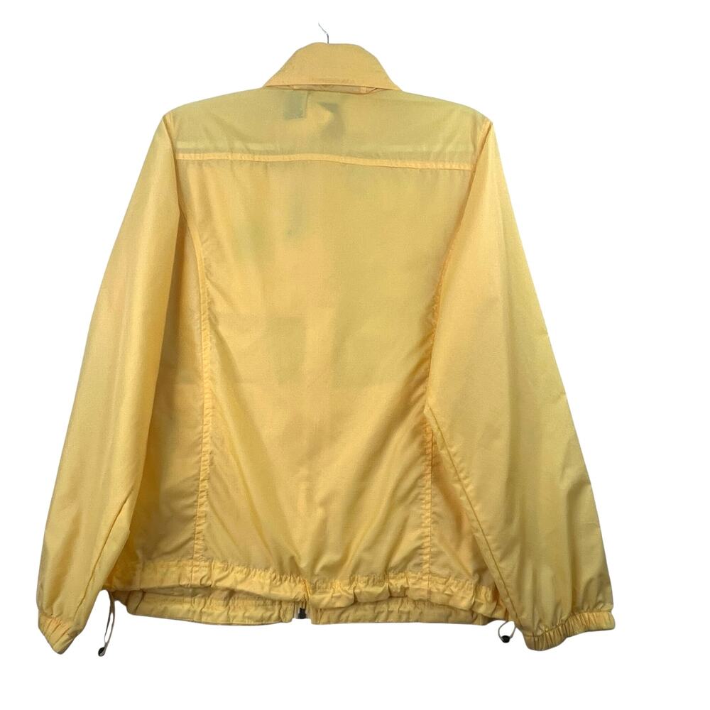 L.L.‎ Bean Yellow Nylon Windbreaker Jacket Women M Reg Lightweight Stowaway Hood - Picture 3 of 8